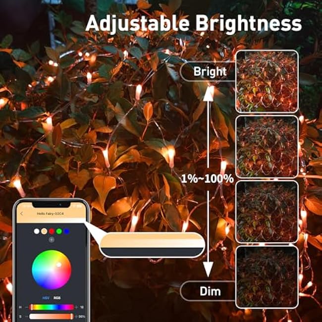 Aoycocr Smart Halloween Net Lights Outdoor, 4 x 6 ft 150 LEDs Bluetooth App Control, 58+ Scene Modes Music Sync, IP44 Waterproof RGB Connectable Mesh Lights for Bush Tree Yard Christmas Decorations