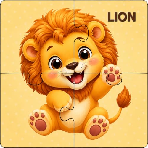 Image of Wooden 6-in-1 Educational Toy Set for Kids - Fruit & Animal Learning Toys, Montessori Wooden Puzzle & Matching Game, Educational Activity Toy for Toddlers and Preschoolers