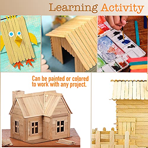 image for 100 Piece Large Jumbo Wooden Craft Sticks (6