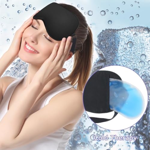 Image of Cooling Gel Eye Mask | Dark Circles, Dry Eyes & Eye Strain Relief | Cold Therapy Sleep Mask | For Men, Women & Family | Universal Fit | Reusable Gel Pad