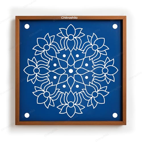CHITRASHILA® Kolam Wooden Rangoli Stencil | Ready-to-Use Kolam/Sa...