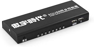 GUODDM 8 Ports USB Synchronizer - KVM Switcher, DNF Keyboard Mouse USB Shared Display Synchronization Controller Black