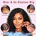 Wear and Go Glueless Wigs Human Hair Pre Plucked Deep Wave Bob Wig Human Hair Lace Front Wigs for Beginners Upgraded No Glue Pre Cut 4x4 Lace Closure Glueless Wigs for Black Women Human Hair 12 Inch