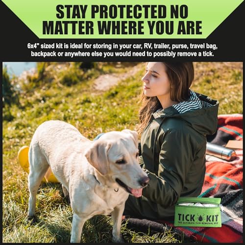 Tick Remover Tool Kit For Humans, Cats, Dogs and Pets, Lyme Prevention Plus 3 Tick Removal Tools, Small & Large Tick Crowbars & Fine Point Tweezers with Magnifying Glass + First Aid Bandages & Cleaning Wipes - Canadian Owned and Operated - Image 8