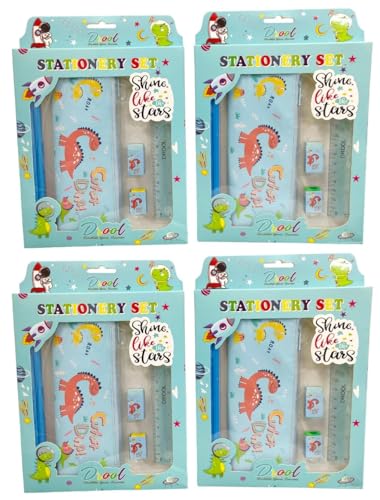Image of TERA 13 Dinosaur Stationary Kit for Kids, Pouch with Stationery Items for Boys and Girls, Return Gift Set, Birthday Party Return Gifts (Pack of 10)