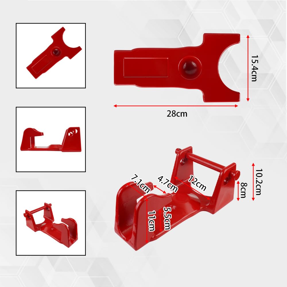 Zamek zaczepu na gęsiej szyi z kłódką z kluczem, zamek zaczepu przyczepy model TL-50, zamek łączący, pasuje do ciężkich przyczep, wozideł zwierząt gospodarskich i kamperów (czerwony)