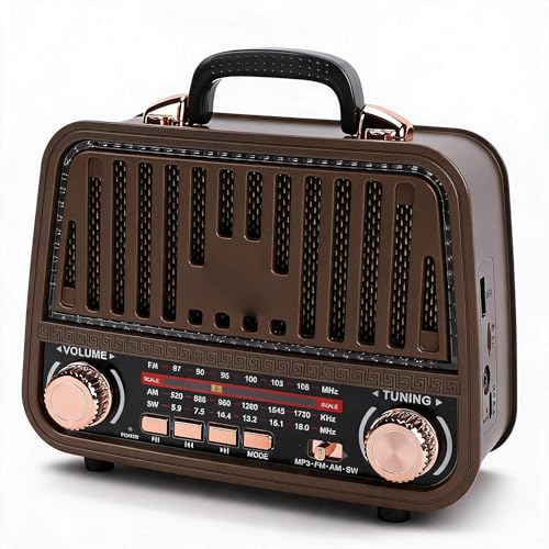 Altavoz Retro Bluetooth con Radio AM FM SW Recargable