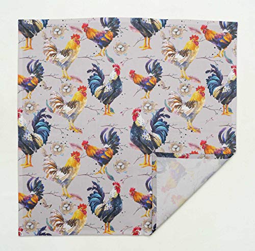 Serviettes de table en coton S4Sassy gris oiseau 45x45 cm pour cuisine lot de 12 - 6