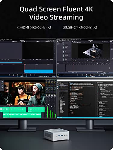 Minisforum Nab5 Mini Pc 12Th Gen Core I5-12450H(8C/12T) Mini Computer 16G Ram+512G Ssd, Expandable Hdd Slot, Hdmi×2+Usb-C×2 4K@60Hz Outputs, Intel Uhd Graphics Desktop Computer #TOP5