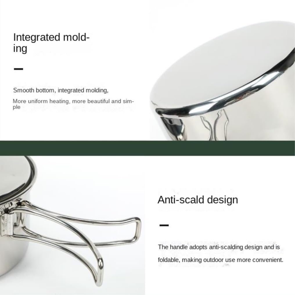 Zestaw Naczyń Kempingowych, Outdoor Camping Zestaw Naczyń Kuchennych Pot Bowls Ze Stali Nierdzewnej Cooking Pan Niezbędnik