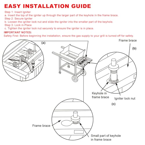 Image of SafBbcue Igniter Kit 7509 for Weber Spirit Genesis (pre-2002) Grills,Platinum I and II Genesis 1000 to 5500 Genesis Silver and Gold (pre-2002) Grills, Replace for Weber #7509 Igniter Part