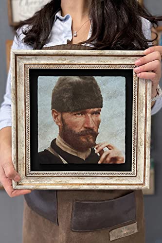 Oscar Stone Decor Çerçeveli Tablo Taş Duvar Dekoru 30 X 30 Cm Mustafa Kemal Atatürk Sakallı