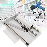 ZRQSMCX Schrumpffolien-Schrumpfverpackungsmaschine mit Testfolienrolle und Heißluftpistole, Folienschweißgerät mit Heißluftpistole für PP-, PE-, PVC- und POF-Folie (450 W)