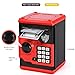 ATM Piggy Bank for Boys Girls, Vcertcpl Mini ATM Coin Bank Money Saving Box with Password, Kids Safe Money Jar for Adults with Auto Grab Bill Slot, Great Gift Toy Bank for Kids (Red+Black)