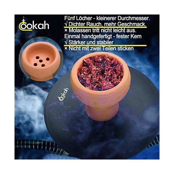 Shisha Set 2 Anschlüssen, günstig Shisha Komplettset Wasserpfeife Alu Schischa 45cm Huka 2 Schlauch, Ink. Shisha Zubehör… – Bild 4