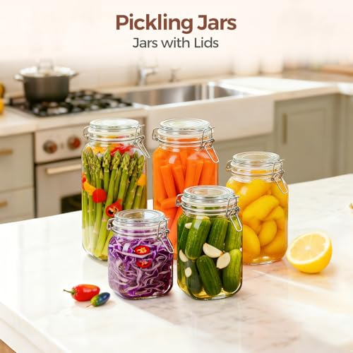 ComSaf 3-Pack 78oz Large Square Airtight Glass Jars for Bulk Food, Holds a 4lb Bag of Sugar or 5lb of Rice, Wide Mouth Canister for Flour, Coffee & Pantry Organization by ComSaf - Image 7