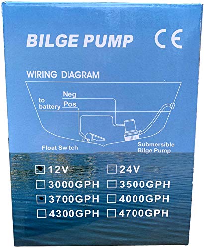SAILFLO.US 3700 GPH 12v Submersible Electric Boat Plumbing Bilge Pump 1 1/2 Outlet