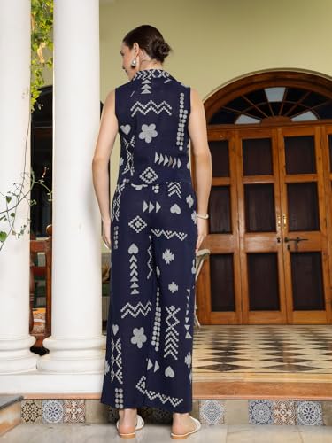 Image of Stylum Women's Geomatric Printed Rayon Slub Short Kurti Pant Set