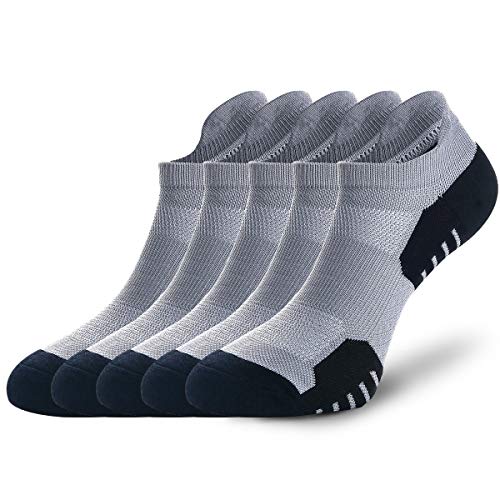 Weekend Peninsula 5 Pares Calcetines Running Deportivos Hombres Mujer, Calcetines Cortos Tobilleros Hombre Mujer Invisibles Bajos Antiampollas (EU 35-38, Gris - 5 Pares)