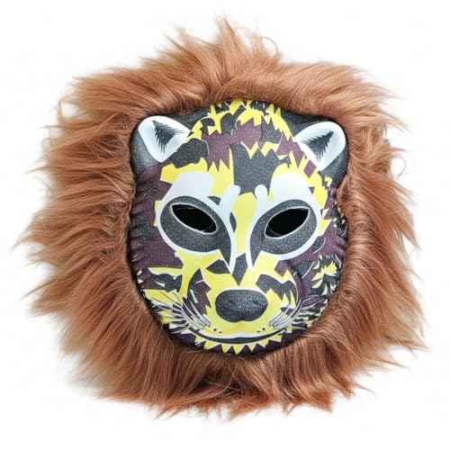 Image of PoPo Toys Animal Cheetah Face Mask for Kids | Party Supplies for an Animal Themed Halloween /Holi | Pack of 1 (Any One Assorted Color