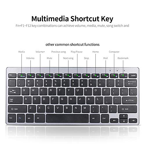 Teclado sem fio 2.4G Mini teclado sem fio ultrafino Teclado mudo Teclado 78 teclas sem fio para comp