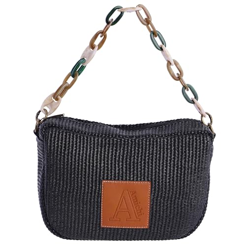 AMICHI | Bolso shopper mujer | Bolso mujer de rafia diseño artesanal para verano, Palmar