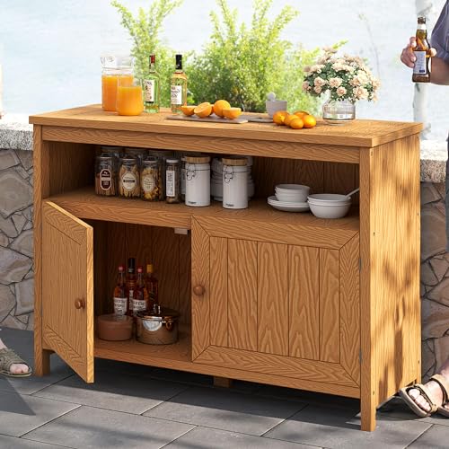 Dwvo MADWVKPKCP Poly Lumber Outdoor Sideboard, Patio Bar Table With Storage And Shelves thumb #3