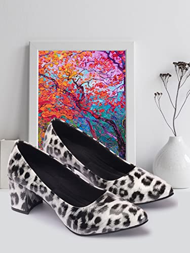 Image of Ladies Hub Women's Stylish Pump Block Heels and Pointed Toe Ballerina Shoes for Party and Formal Occasions