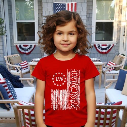 Image of 4th of July Shirts Toddler Boys Girls American Flag USA T-Shirt Kids Patriotic Tee Tops