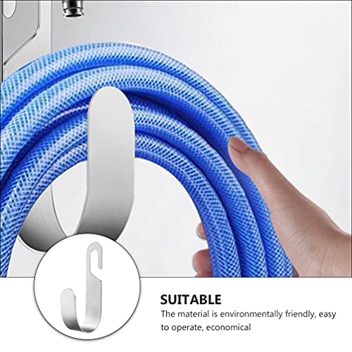 Hemoton Garden Hose Hanger Stainless Steel Garden Hose Hook Holder Heavy Duty Wall Mount Hose Bracket Water Hose Holders for Outside - Image 2