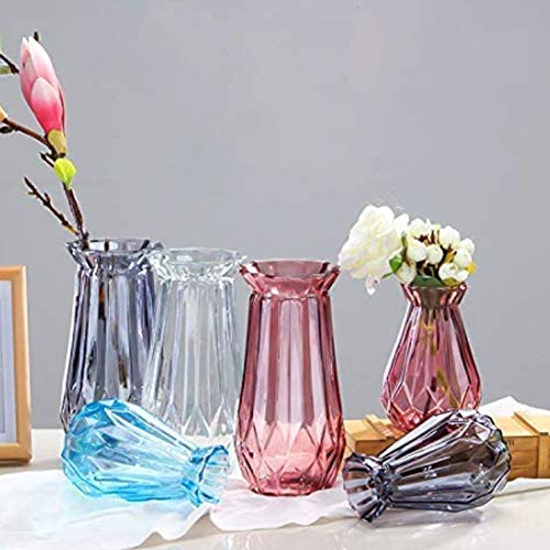 YLLQXI Transparante glazen vaas, decoratieve vaas glazen bloemenvazen, decoratieve vaas, bloemplantenhouder, voor thuis, kantoor, decoratie, cadeau voor bruiloft, housewarming, vakantie, feest, feest - Afbeelding 8