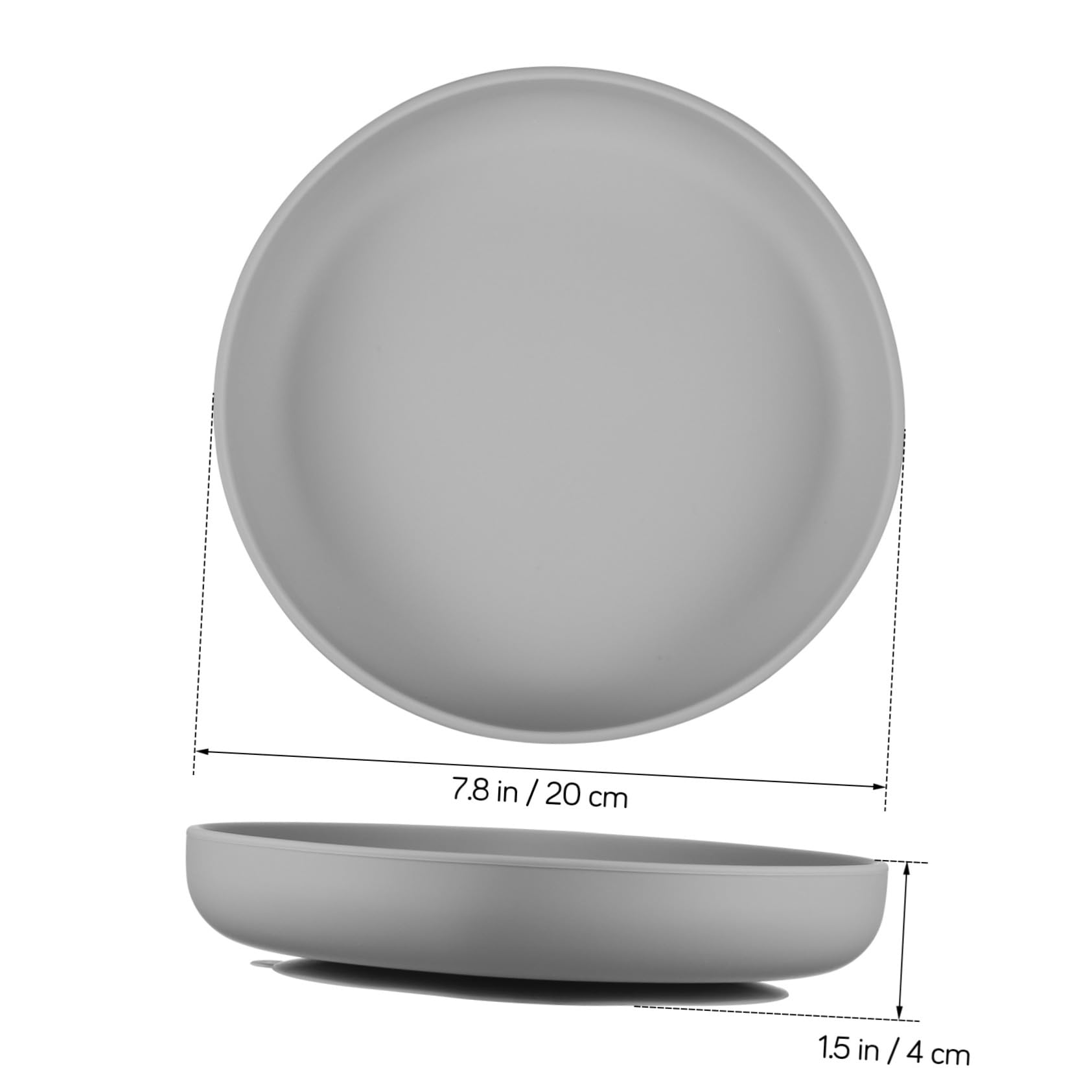 Genérico 2 Piezas Plato para Personas Mayores de Silicona Seguro Antiderrames con Base de Succión para Autonomía la Alimentación de Gris Oscuro para Hogar y Residencias