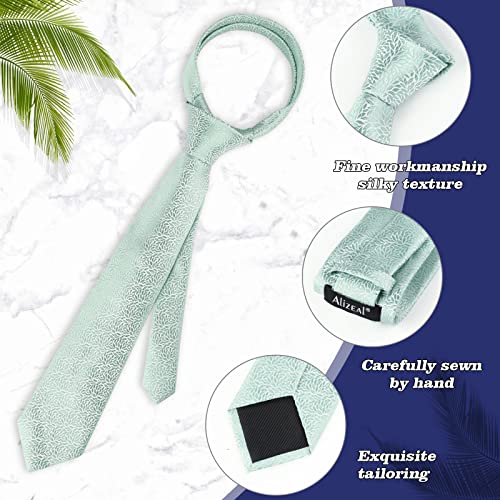Image of Alizeal Mens 3.15inches Leaf Flower Pattern Tie Set