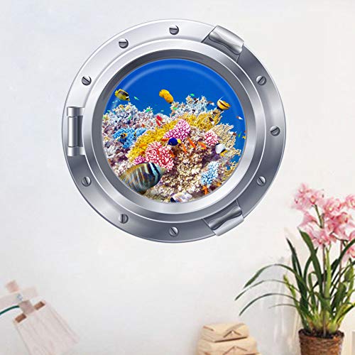 Vinilo decorativo DNVEN ventana mar 18x18 pulgadas miniatura 2