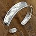 Hammered Sterling Silver Handmade 1/2 inches Wide Cuff Bracelet, Minimalist Shiny Silver Slight Concave and Framed Edges, Gift for Her