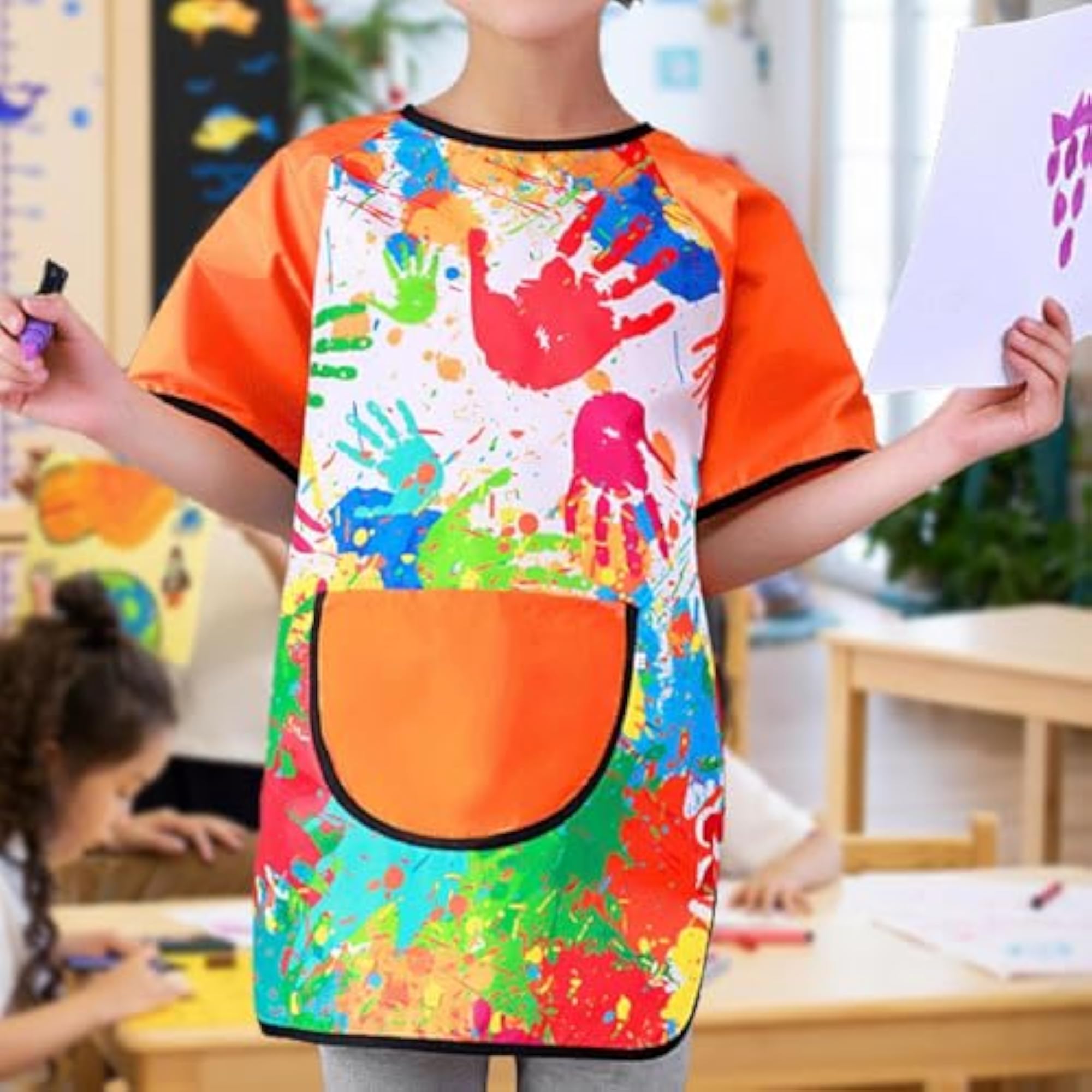 Kids Art Smock Painting Apron, Orange