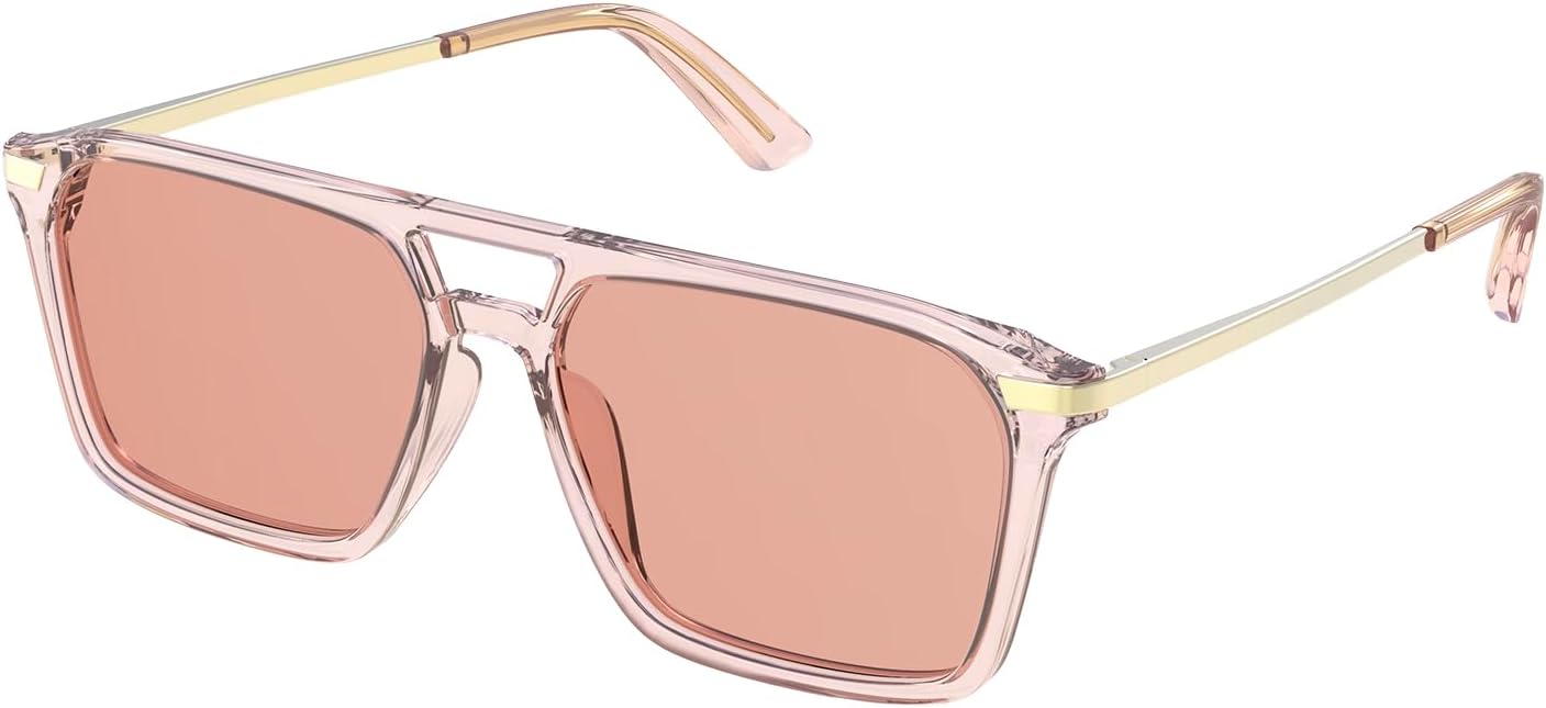 Goiteia FL-Rose Migraine Glasses,Blocks 480–520 nm Light, Light Sensitivity Glasses for Fluorescent LED Glare,Photophobia