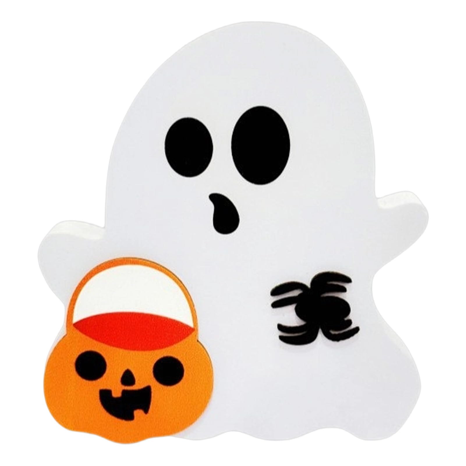 Virelynx Halloween Ghost Table Sign, Wooden Spooky Ornament for Tray