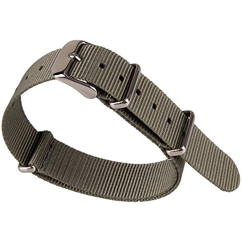 Grey Nylon Fabric Canvas Watch Strap Cover