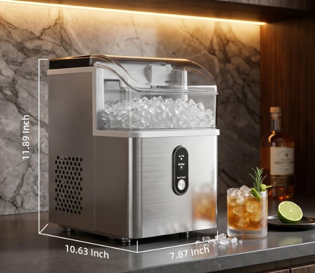 Image of Antarctic Star Nugget Ice Maker, Portable Crushed Ice Machine with Soft Chewable Ice, 35Lbs /Day, Self-Cleaning, One-Click Operation for Home, Kitchen, Office, Bar
