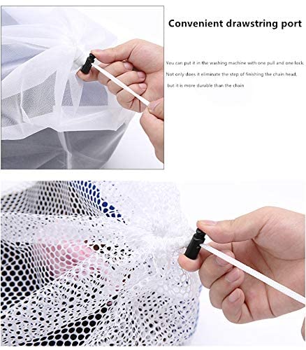 Mesh Laundry Bag With Drawstring,19.6×27.5 Inch Large Laundry Bags Drawstring Bra Underwear Products Laundry Bags Baskets Mesh Bag Household Cleaning Tools Accessories Laundry Wash Care (White A) #TOP4