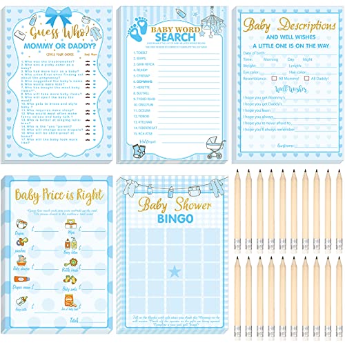 Yinder LT-YINDER-2380 145 Pieces Baby Shower Games For Boy Or Girl Game Activities Cards With 20 Pencils Includes Baby Bingo Description And Wishes Guess Who Baby Price Is Right cover