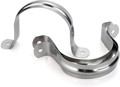 15 abrazaderas de tubo extra anchas de acero inoxidable 304 de 2 pulgadas, clips de conducto con soporte en U de dos agujeros para HVAC,
