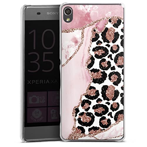 DeinDesign Coque Compatible avec Sony Xperia XA Étui Housse Léopard Paillettes Look Marbre