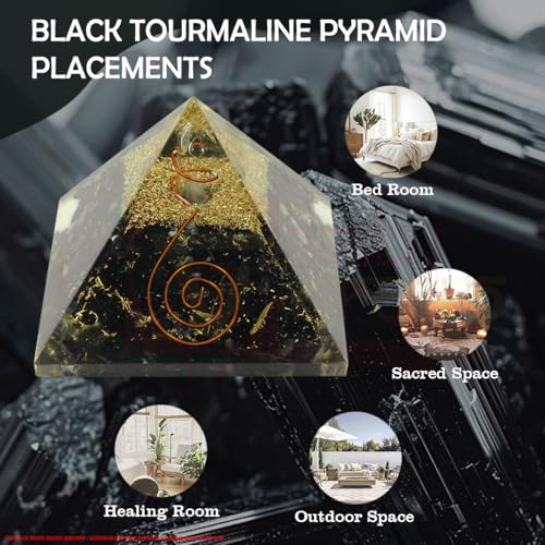 Image of Black Tourmaline Pyramid | 2-Inch | Chakra Balancing Pyramid for Meditation, Energy Healing, and Spiritual Practices | Handcrafted with Genuine Gemstones