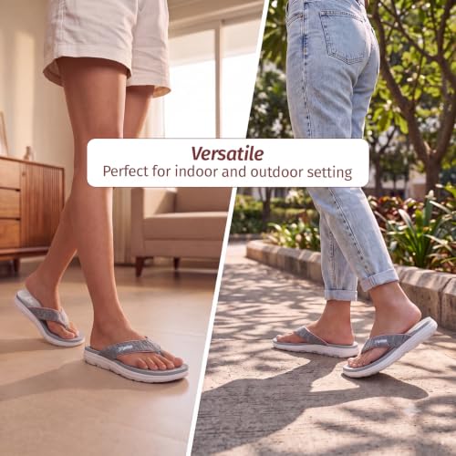 Image of YOHO Fauna 002 V-Strap Slippers for Women | Lightweight EVA Comfort | Platform Sole | Breathable Fabric Upper | Shock Absorption | Water-Resistant | Easy to Style