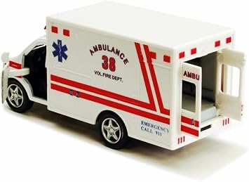 KiNSMART Rescue Team Ambulance 5 Die Cast Metal Cabin w/Pullback Action