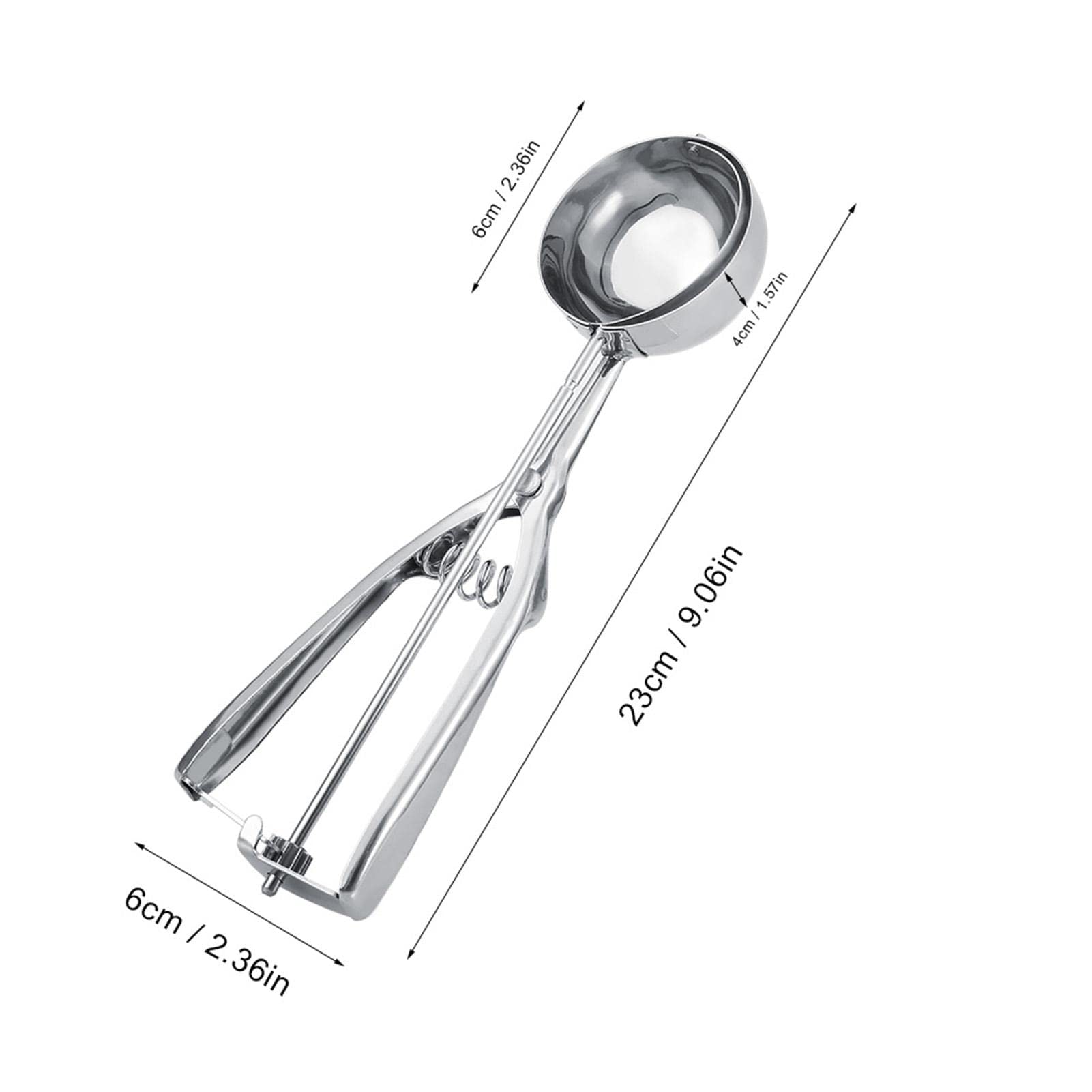 Bugucat IJsschep roestvrij staal 304, Cookie Scoop 3 stuks, ijsschep ijslepel met trigger, ijslepel koekjessportioneerder eetlepel voor fruit, ijs, koekjes, deeg, ijs