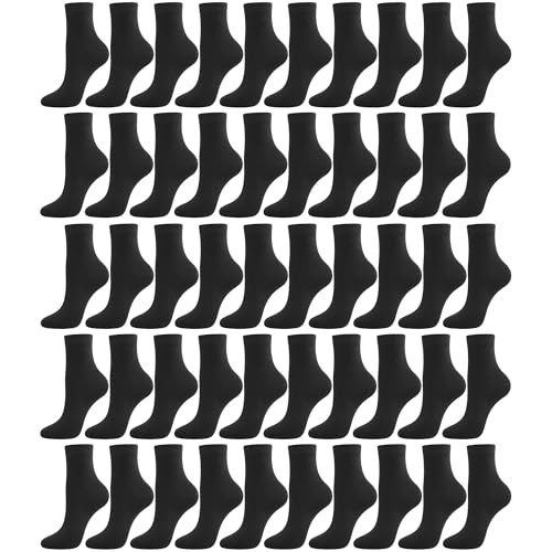 Viscose Bamboo Thin Socks in Bulk Lightweight Womens Crew Socks, Wholesale Basic Casual Elastic Soft Socks 50 Pairs