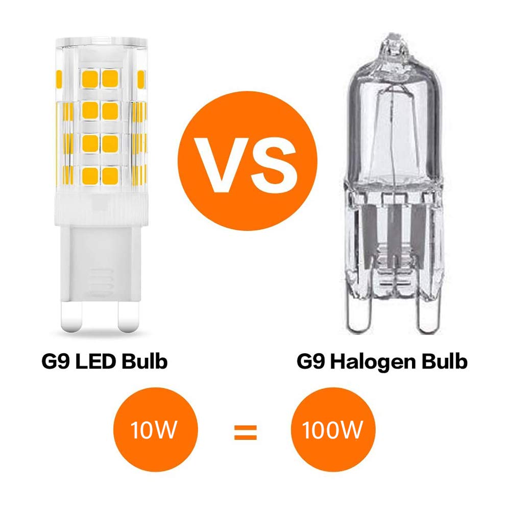 Bombilla LED G9 regulable 10 W equivalente a bombillas halógenas 100 W, cálido 3000 K, bombillas LED con casquillo G9, sin parpadeo, 1000 lm, paquete 3